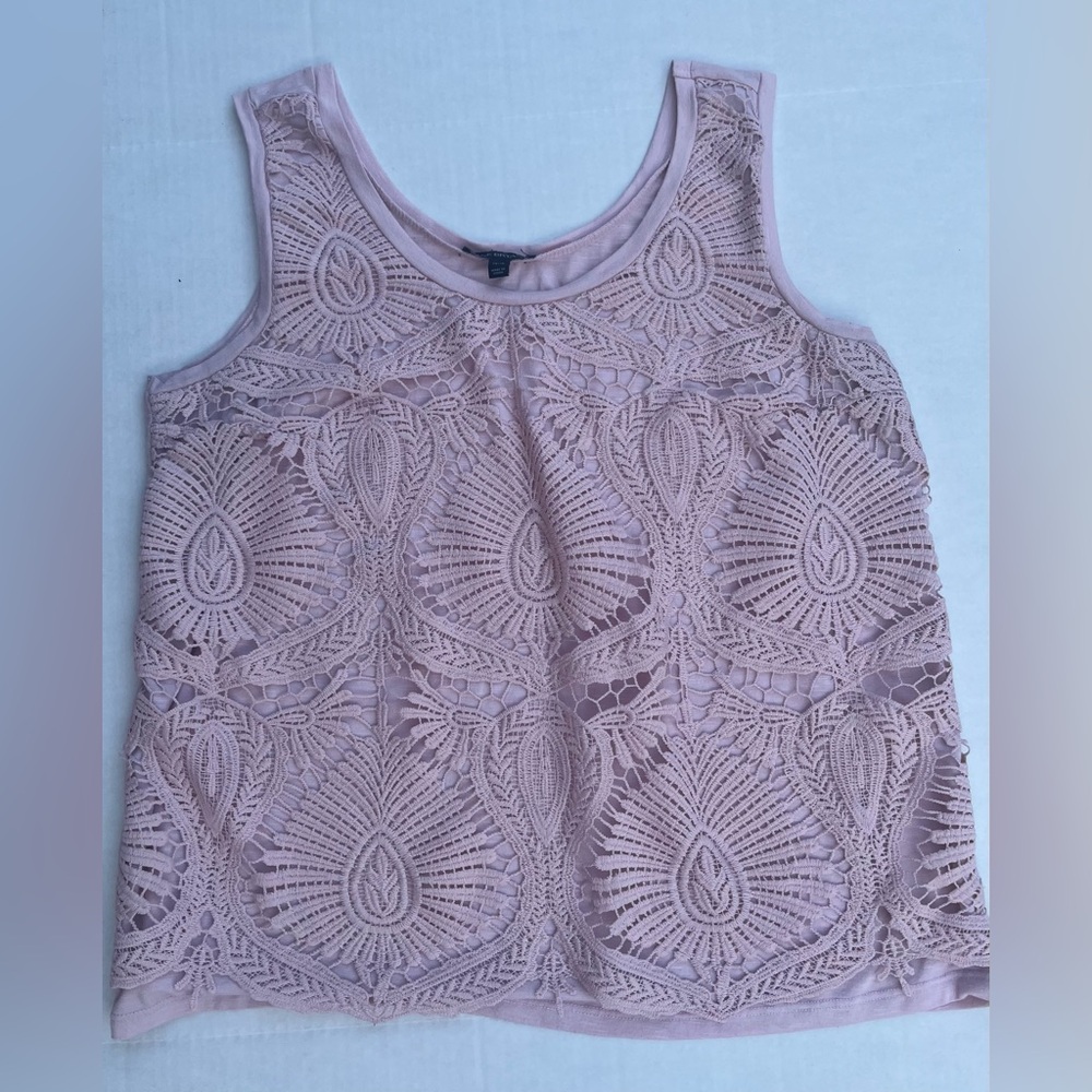 Crochet Stitch Tank Blush Pink Size 14 / 16